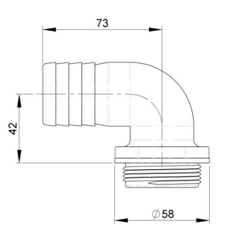 Raccord coudé 90 mm 1"1/2 blanc trudesign